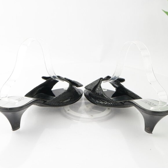 Franco Sarto Womens Narate Sandal Size 9.5 Black Python Cone Heel Mule Slide - Picture 8 of 15